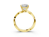Yellow gold Princess Solitaire Twist Band with Pavé Accents and Four-Prong Setting_26
