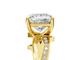 Yellow gold Princess Solitaire Twist Band with Pavé Accents and Four-Prong Setting_28