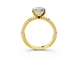 Yellow gold Princess Solitaire Twisted Band Prong Set Engagement Ring_73