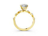 Yellow gold Princess Solitaire Twisted Band with Prong Setting 4