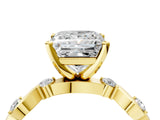 Yellow gold Princess Solitaire Twisted Band with Prong Setting 5