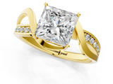 Yellow gold Princess Solitaire Twisted Band with Prong Setting_20