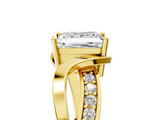 Yellow gold Princess Solitaire Twisted Band with Prong Setting_24
