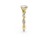 Yellow gold Princess Solitaire Twisted Pave Band with Four-Prong Setting_22