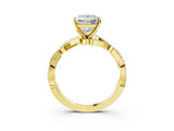 Yellow gold Princess Solitaire Twisted Pave Band with Four-Prong Setting_23