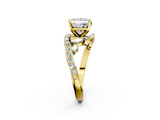 Yellow gold Princess Solitaire with Pavé Twist Band and Four-Prong Setting_59
