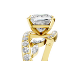 Yellow gold Princess Solitaire with Pavé Twist Band and Four-Prong Setting_62