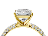 Yellow gold Princess Solitaire with Pave Band and Four-Prong Setting_13