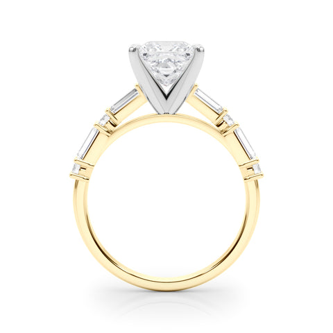 Yellow gold Princess Solitaire with Side Baguettes and Channel Set Band 2