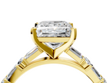 Yellow gold Princess Solitaire with Side Baguettes and Channel Set Band_53