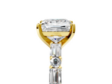 Yellow gold Princess Solitaire with Side Baguettes and Channel Set Band_54