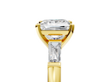 Yellow gold Princess Solitaire with Tapered Baguette Side Stones on a Classic Band with Four-Prong Setting_114