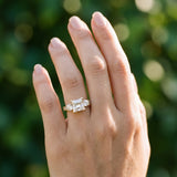 Yellow gold Princess Three-Stone Diamond Ring with Pavé Band and Four-Prong Setting_18