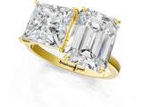 Yellow gold Princess and Emerald Cut Toi Moi Ring with Prong Setting_50