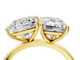Yellow gold Princess and Emerald Cut Toi Moi Ring with Prong Setting_53