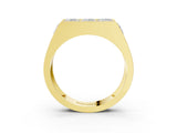 Yellow gold Princess and Round Diamond Channel Pavé Mens Band_15