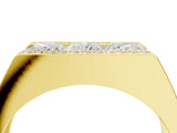 Yellow gold Princess and Round Diamond Channel Pavé Mens Band_16