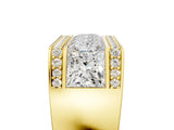 Yellow gold Princess and Round Diamond Channel Pavé Mens Band_17