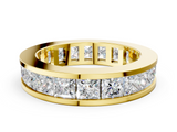 Yellow gold Princess cut diamond Eternity Band with Channel Set_38