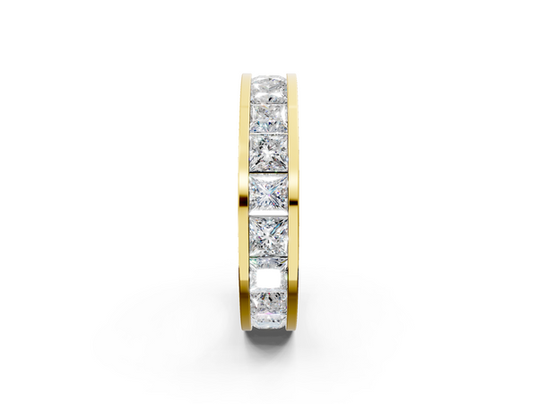 Yellow gold Princess cut diamond Eternity Band with Channel Set