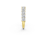 Yellow gold Princess cut diamond Half Eternity Band with Shared Prong Setting_53