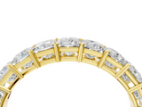 Yellow gold Princess cut diamond Half Eternity Band with Shared Prong Setting_55