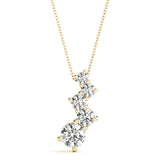 Yellow gold Prong-Set Round Diamond Graduated Pendant