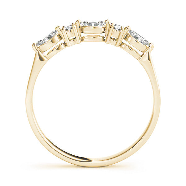 Yellow gold Prong Set Round Diamond Half-Eternity Band 1
