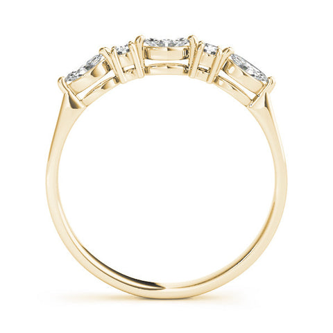 Yellow gold Prong Set Round Diamond Half-Eternity Band 1