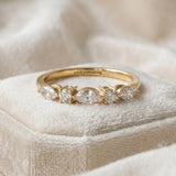 Yellow gold Prong Set Round Diamond Half-Eternity Band_53