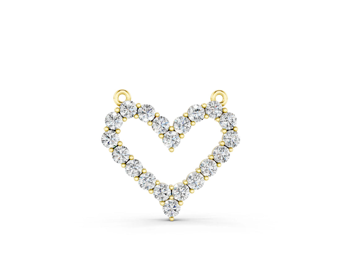 Yellow gold Prong-Set Round Diamond Heart Pendant_37