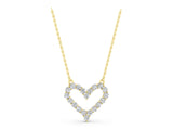 Yellow gold Prong-Set Round Diamond Heart Pendant_38