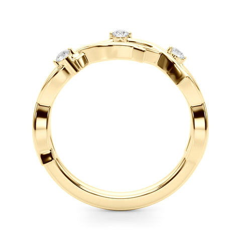 Yellow gold Prong Set Round Diamond Twist Band 1