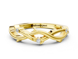 Yellow gold Prong Set Round Diamond Twist Band_4