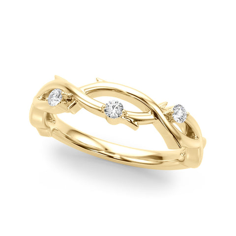 Yellow gold Prong Set Round Diamond Twist Band