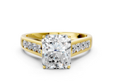 Yellow gold Radiant Brilliant Channel-Set Solitaire Ring with Four-Prong Setting_20