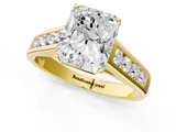 Yellow gold Radiant Brilliant Channel-Set Solitaire Ring with Four-Prong Setting_21