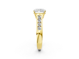 Yellow gold Radiant Brilliant Channel-Set Solitaire Ring with Four-Prong Setting_22