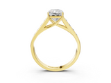 Yellow gold Radiant Brilliant Channel-Set Solitaire Ring with Four-Prong Setting_23