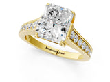 Yellow gold Radiant Brilliant Cut Diamond Engagement Ring with Pavé Band and Four-Prong Setting_63