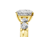 Yellow gold Radiant Brilliant Cut Diamond Five-Stone Prong Set Engagement Ring with Channel Band_28