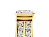 Yellow gold Radiant Brilliant Diamond Channel Set Wide Band Ring with Bezel Setting_25
