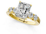 Yellow gold Radiant Brilliant Diamond Five-Stone Engagement Ring with Prong Setting on a Classic Band_17