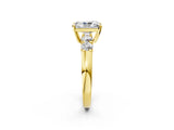Yellow gold Radiant Brilliant Diamond Five-Stone Engagement Ring with Prong Setting on a Classic Band_18
