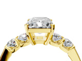Yellow gold Radiant Brilliant Diamond Five-Stone Engagement Ring with Prong Setting on a Classic Band_20