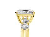 Yellow gold Radiant Brilliant Diamond Five-Stone Engagement Ring with Prong Setting on a Classic Band_21