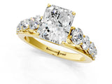 Yellow gold Radiant Brilliant Diamond Pavé Band with Six-Prong Setting_4