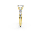 Yellow gold Radiant Brilliant Diamond Pavé Band with Six-Prong Setting_5