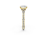 Yellow gold Radiant Brilliant Pavé Band Solitaire with Four-Prong Setting_51