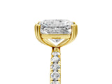 Yellow gold Radiant Brilliant Solitaire with Pavé Band and Claw Prong Setting_12